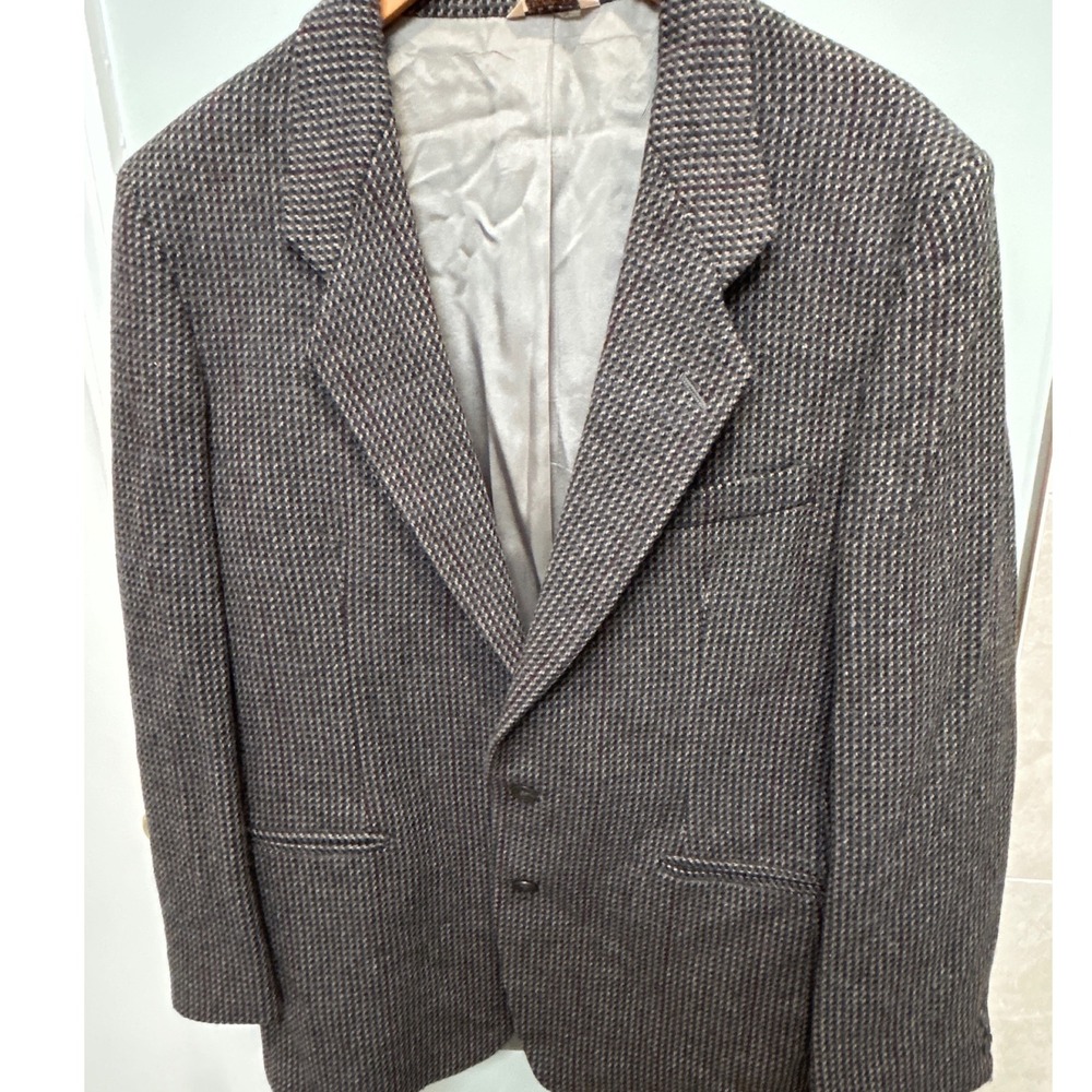 Guy Rossi Mens 40R Gray Textured Tweed Wool‎ Blend Blazer Sport Coat Jacket USA